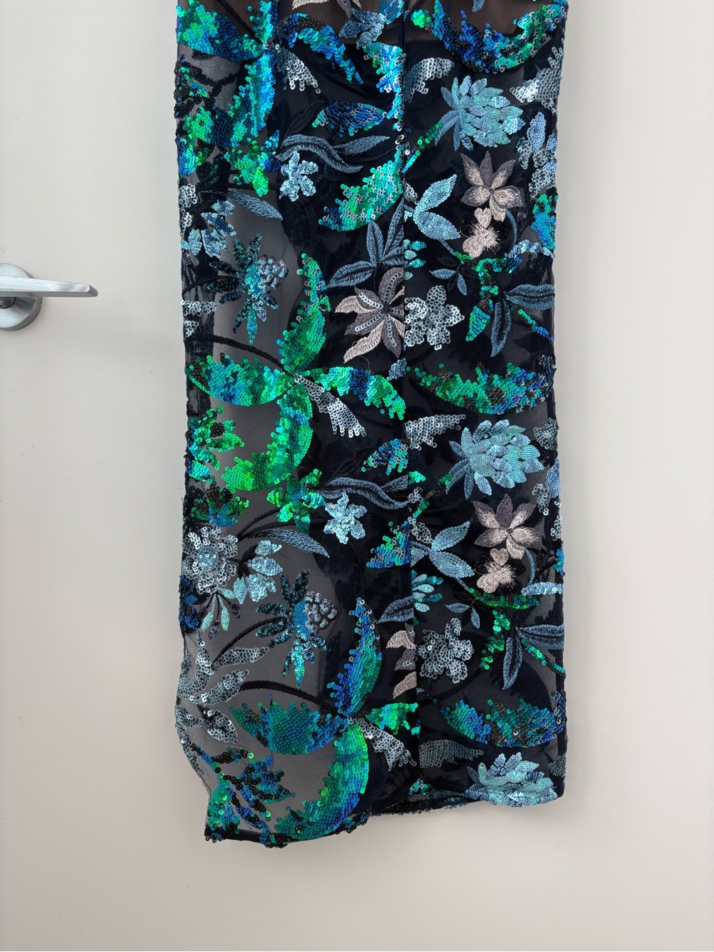 NWOT Bronx and Banco Zinna Navy Embroidered Gown XS - Picture 9 of 16